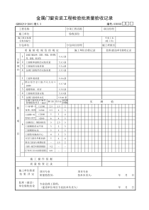 金属门窗安装工程检验批质量验收记录