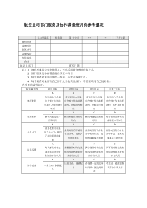 航空公司部门服务及协作满意度评价参考量表