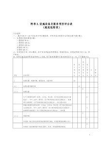 设施设备及服务项目评分表