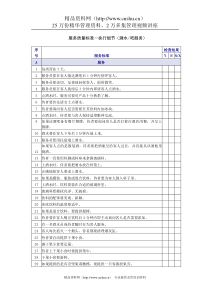 酒水酒吧服务质量检查表