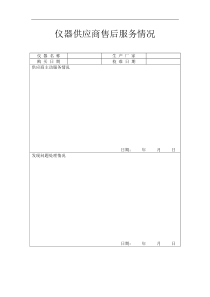 附表31：仪器供应商售后服务情况