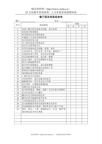 餐厅服务规格检查表