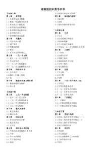 湘教版初中数学教材目录