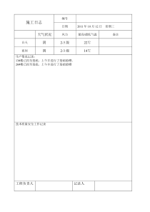 10月份施工日志