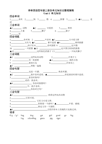 译林版4A各单元知识点空白练习