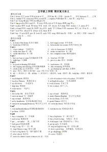 新版译林5A期末知识点归纳及期末模拟卷(含答案)