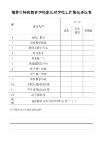 榆林市特殊教育学校教师对领导班子的满意度调查表