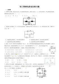 初三物理电流电压练习题含答案