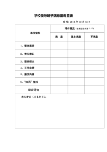 学校领导班子满意度调查表