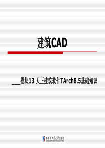 13模块13天正建筑软件TArch85基础知识