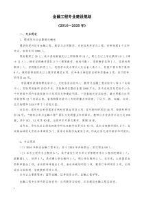 金融工程专业建设规划