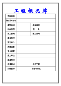 1工程概况牌