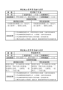 小学科学实验记录单