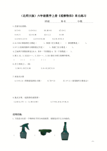 (北师大版)六年级数学上册《观察物体》单元练习