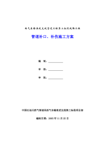 2管道补口、补伤施工方案