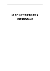 30个行业绩效考核指标库大全(286页)