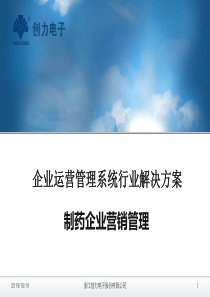 CRM行业应用方案_制药企业营销管理