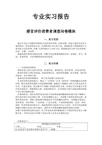 消费者感官评价报告