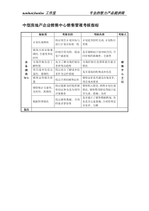 中型房地产企业销售中心销售管理考核指标