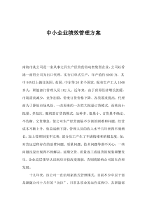 中小企业绩效管理方案(1)