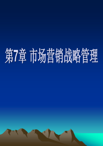 人大市场营销学课件第7章市场营销战略管理1