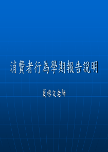 消费者行为学期报告说明