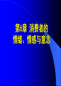 第6章消费者的情绪、情感与意志