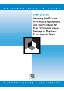 660 AAMA英 2604-05铝挤压型材以及建筑板材高性能有机涂层规范、性能