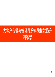 大客户营销与管理、维护技能