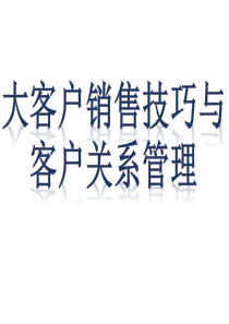 大客户销售技巧与客户关系管理(1)