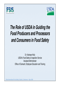 美国农业部在食品安全方面对食品生产者、加工者和消费者的指导作用