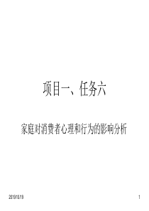 项目、任务六家庭对消费者心理与行为影响