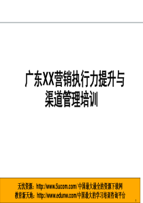 广东XX营销执行力提升与渠道管理培训(推荐ppt142)