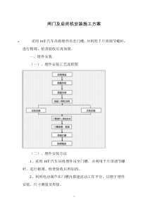 713 闸门及启闭机安装施工方案