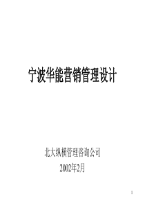 报告7-宁波华能国际贸易有限公司营销管理模式设计方案