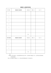 普通员工业绩评价样表