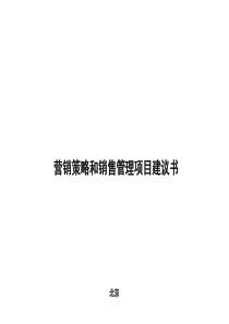 某大型公司营销策略和销售管理项目建议书