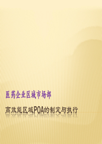 医药区域产品经理项目与行动计划制定POA