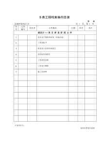 A-B类工程档案卷内目录(执行)