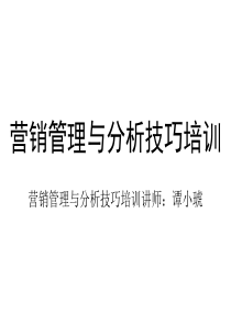 营销管理与分析技巧培训