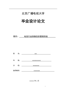 销售信息管理系统论文