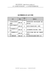 食品行业-集团公司-技术情报室主任关键业绩指标（KPI）