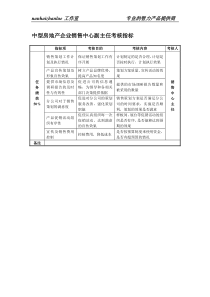 中型房地产企业销售中心副主任考核指标