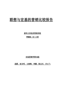 MBA联想与宏基的营销比较报告