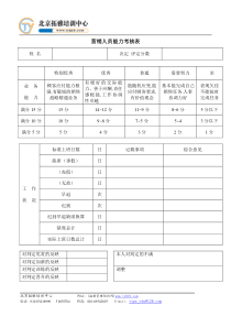 营销人员能力考核表(1)