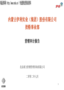 xx公司奶粉事业部营销审计报告