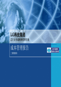 LG科技集团芯片业务战略和管理咨询成本管理报告