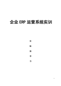 企业ERP运营流程实训实验指导书