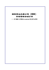 市场营销学大报告-ibm公司