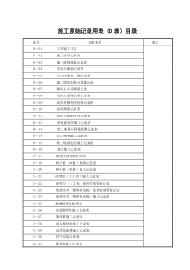 D表施工原始记录用表